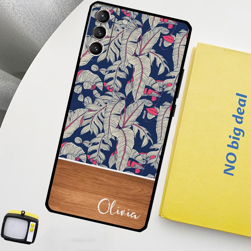 

Personalised Wood Floral Leaf Case For Samsung Galaxy S23 Ultra S22 S21 S20 FE Note 20 Ultra S8 S9 S10 Note 10 Plus Cover Galaxy S9 Plus