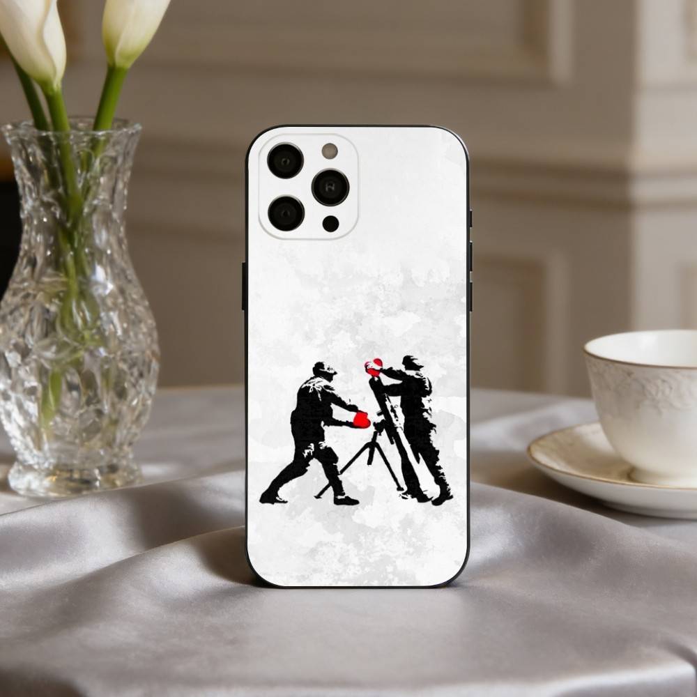 S-Street Art B-Banksy G-Graffiti  Phone Case For iPhone 17pro,16,15,14,13,12,11 Plus,Pro Max,XS,Soft Silicone Black Cover