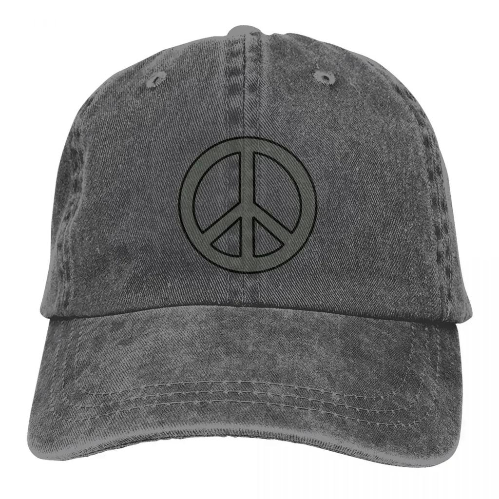 Graue Peace Baseballkappen Schirmmützen Peace And Love Sonnenschutzmützen für Unisex