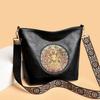 Borsa a Spalla in Pelle Ricamata con Cervo Vintage per Donna - Borsa a Tracolla Tote Bohemienne con Tracolla Etnica, Borsa a Mano Moda Retro