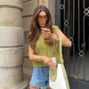 DAFIFY Damen Mode Lässig Frühling Herbst Einfarbige Druck Ärmellos V-Ausschnitt Pullover