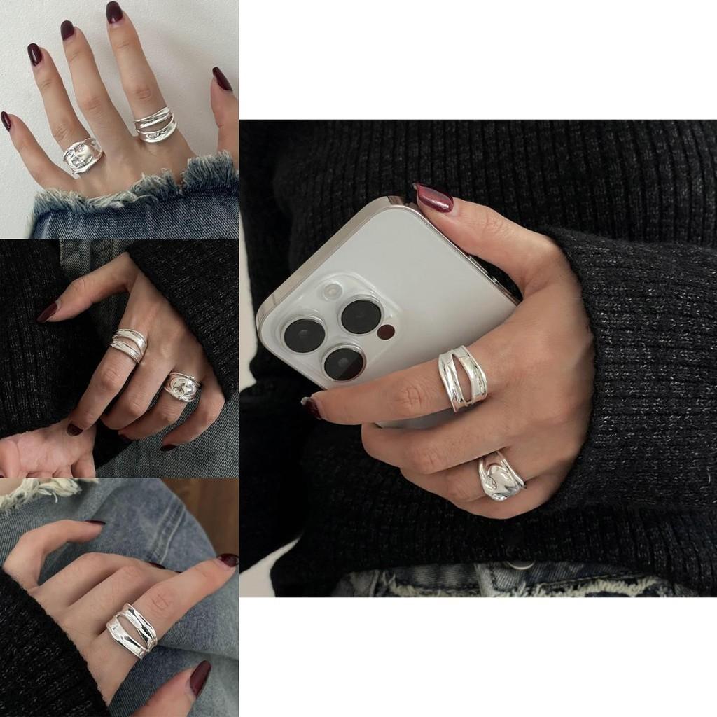 Stylish Versatile And Wide Copper Ring For Women With Irregular Design Perfect For 2024 Summer