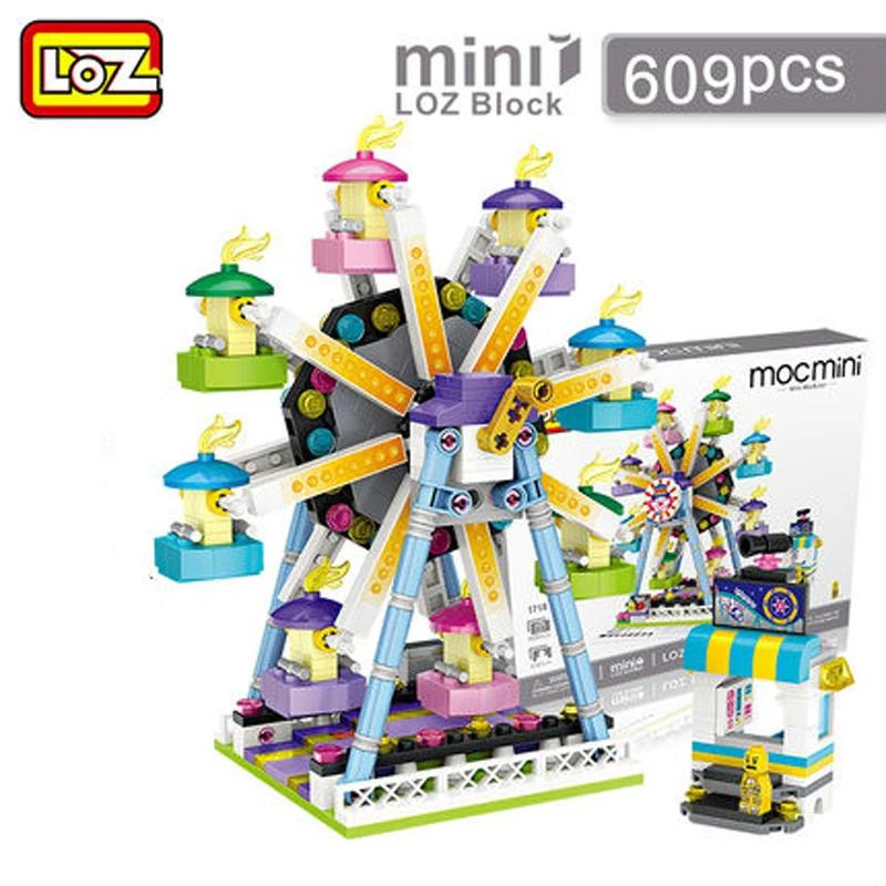 Loz Building Blocks Ferris Wheel Toys A Carousel Plastic Assembly Blocks Children Toy Educational Diy Architecture Model 1718