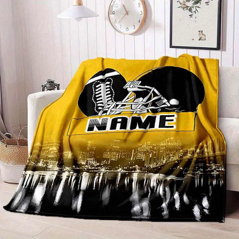 Football Customize Your Name Blanket Warm Comfortable And Soft Blankets Are Suitable For Home Lunch Break Blanket Office Sofa Sofa Gift To Relatives