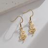 2025 Zodiac Snake New Year Earrings: Stainless Steel Hollow Pendant Fashion Jewelry