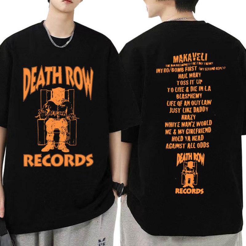 Death Row Records T Shirt Mens Size M Black Short Sleeve Rap Ripple