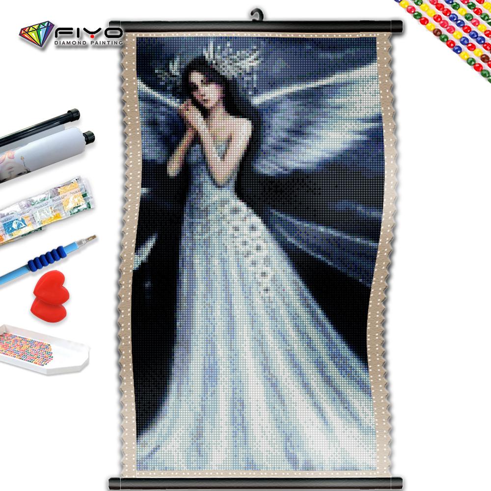 

5D DIY Рамка Алмазная картина Ангел Женщина Полный дрель Квадратная круглая мозаика Портрет Вышивка Полный комплект Украшение дома