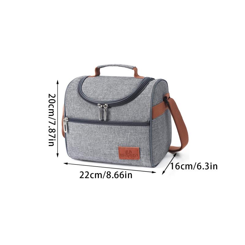 One-shoulder Lunch Box Toast Bag Portable Insulation Single-layer Large Capacity Food Hiking Picnic Bag