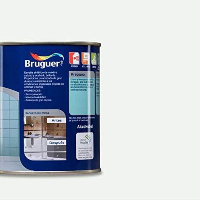 Bruguer 5075264 – Émail Blanc Brillant Pour Carrelage Farine Bruguer, 750 Ml