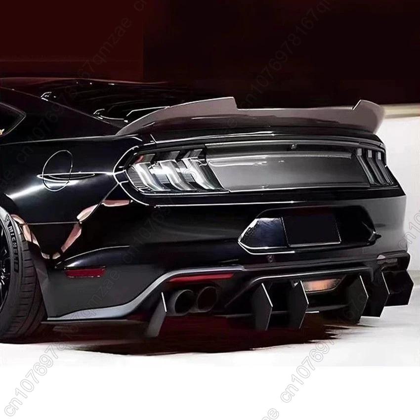 Car Rear Bumper Diffuser Fit For Ford Mustang 2018 2019 2020 2021 Body Kit Black Clip installation ABS Plastic
