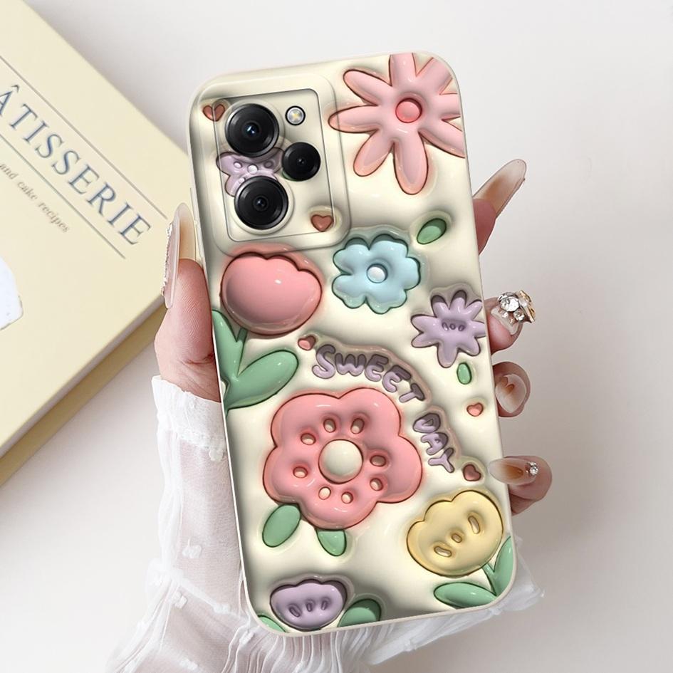 For Xiaomi Poco X5 Pro 5G Case Fashion Butterfly Daisy Flowers Soft Silicone Cover For Xiaomi PocoX5 X5Pro Full Protection Funda