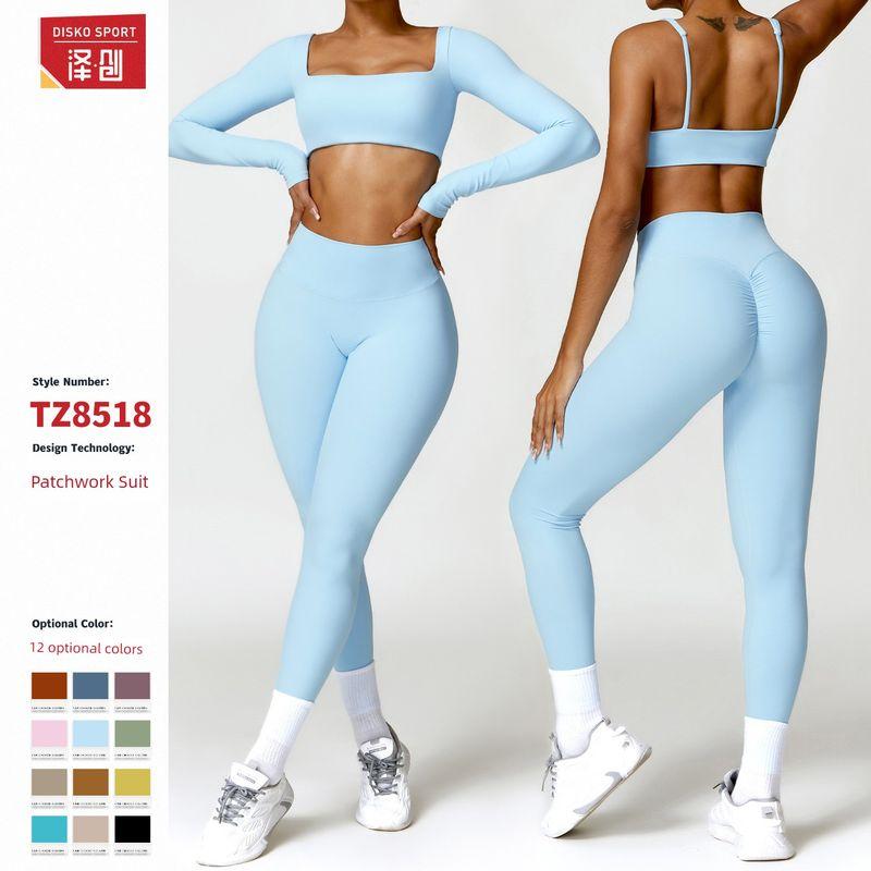 Guangzhou Zechuang Clothing Co., Ltd. Winter Nude Feel Tight Yoga Suit High-Waist Quick-Drying Running Sports Health