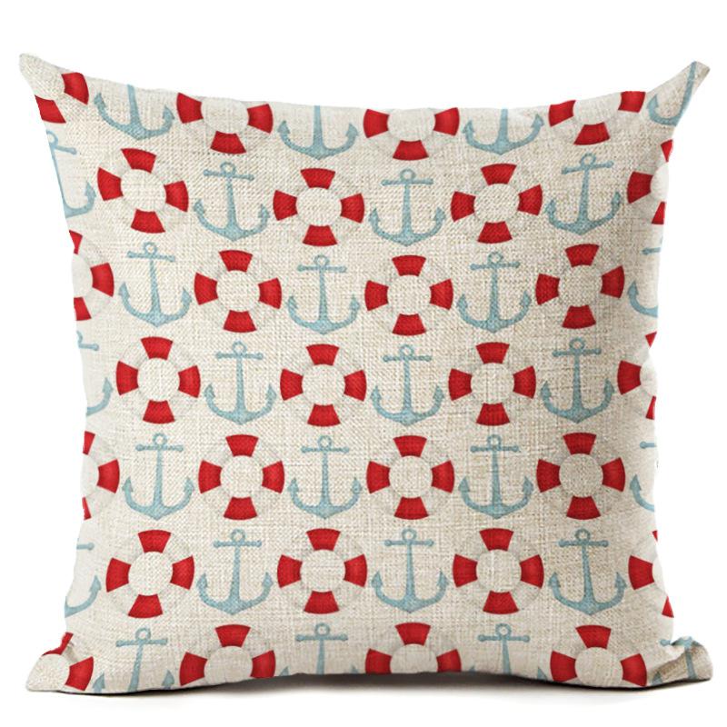 Husă de pernă din bumbac, în stil nordic, model de ancoră, navă marină, husă de pernă, husă de pernă decorativă Cojines Almofadas