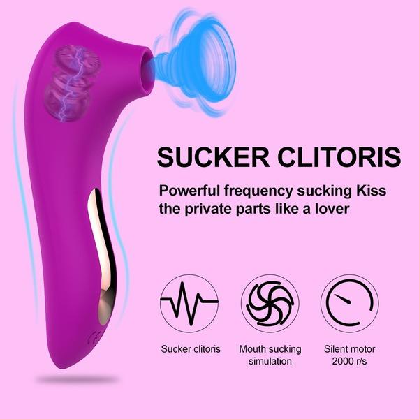 Clit Sucker Vibrator Oral Licking Pussy Tongue Vibrating Nipple Sucking Blowjob Clitoris Stimulator