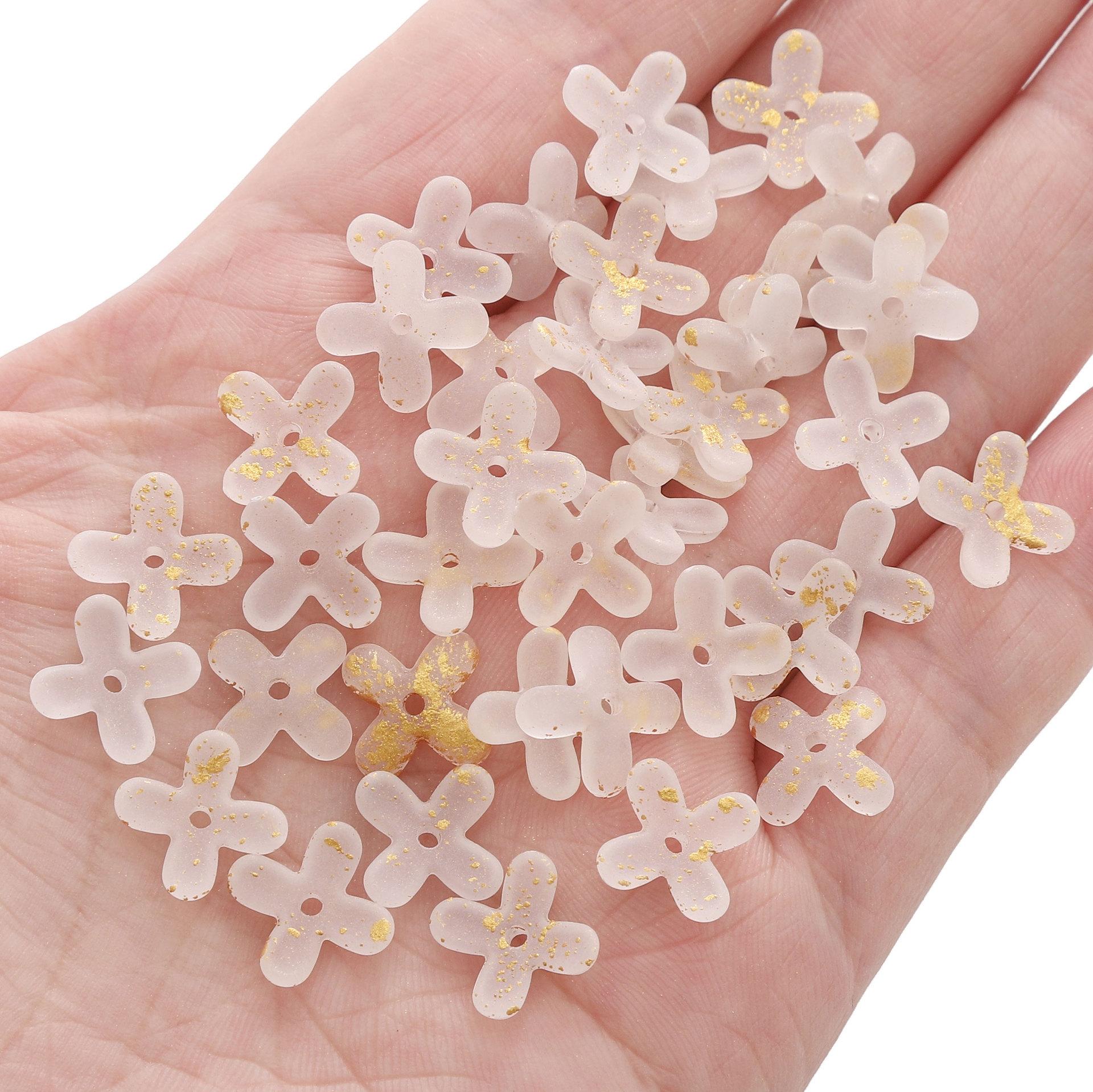 

Акриловый 9 мм горошек золотой цветок с четырьмя лепестками ручной работы сделай сам ручная работа нанизывание бусин серьги браслет ожерелье аксессуары свободные бусины материал упаковка about 80pcs x 1 bag