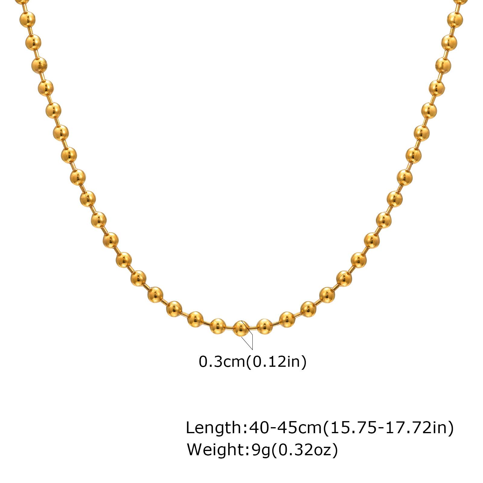

Модные Аксессуары Нержавеющая Сталь Бусины Цепочка Ожерелье 18K Золото Вакуумное Покрытие 2102 золотой