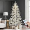 180 cm Kerstboom met Kale Takken, Verlicht met Schakelbare Warm Witte & Meerkleurige Mini-lampjes