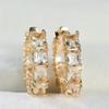 Rectangle Stone White Zircon Round Hoop Earrings For Women Vintage Gold Color Ear Buckle Wedding Jewelry Bridal Engagement Gifts