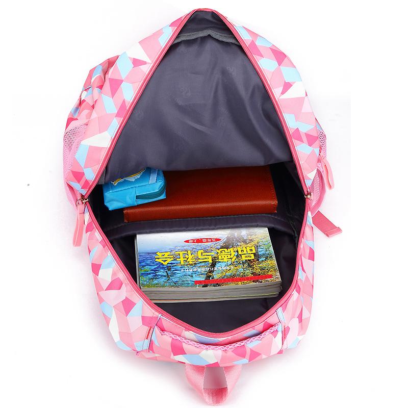 Mode Geometrische Print Rugzak voor Basisschoolleerlingen Meisje Tiener Lichtgewicht Nylon Schooltas Handheld Laptop Rugzak