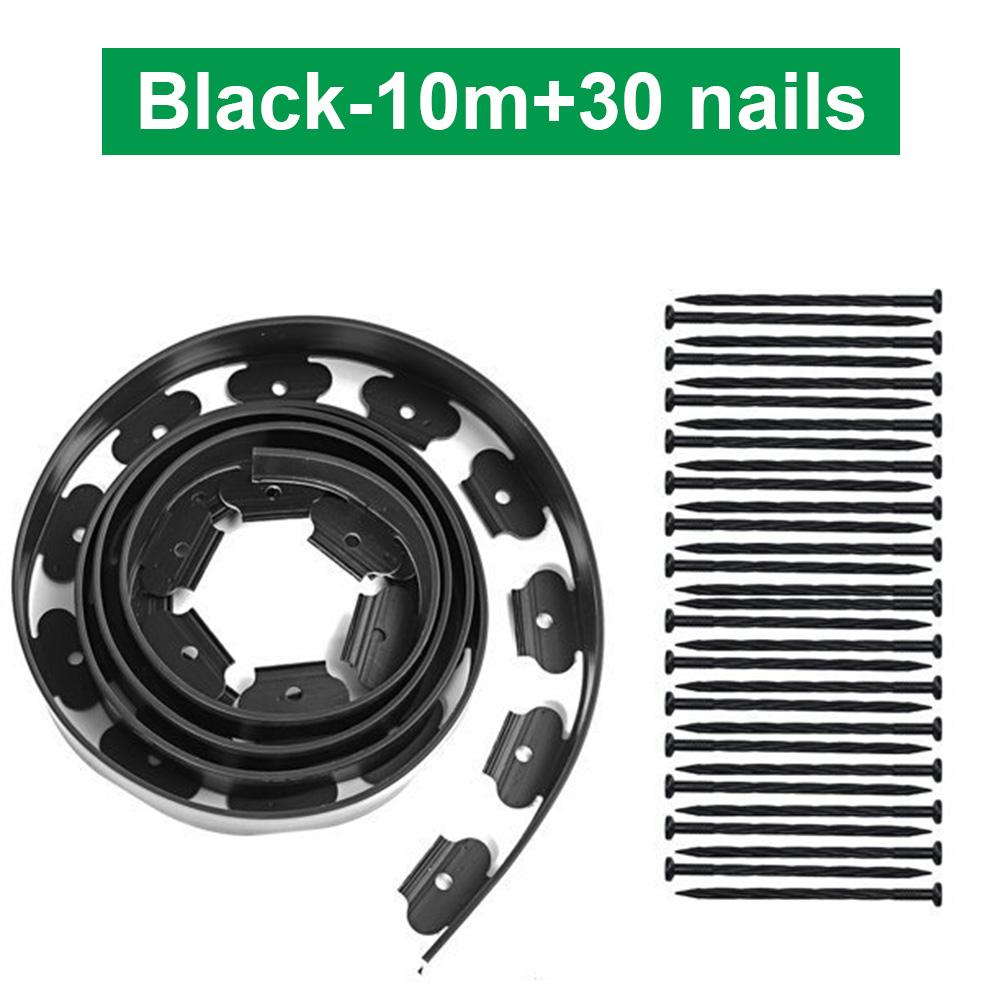 10M Fixed Garden Barrier Lawn Grass Edging Border &30 Anchoring Spikes Landscape Edging Garden Edge Kit for Lawn Yard Pathway