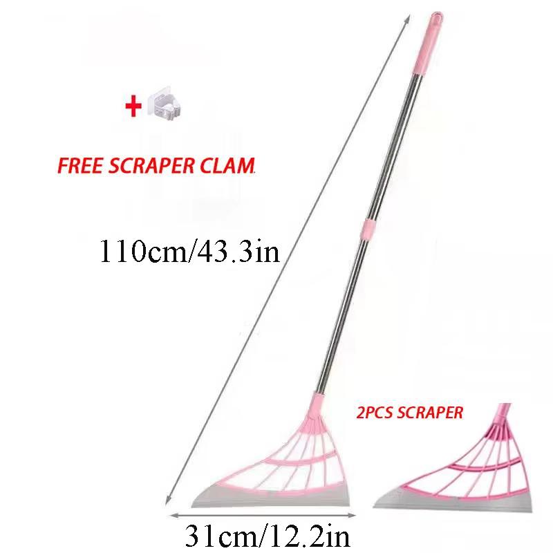 Silicone Broom Wiper Squeegee Long Handle Window Washing Mop Household Floor Glass Magic Scraper Hand-push Mirror Cleaning Tools