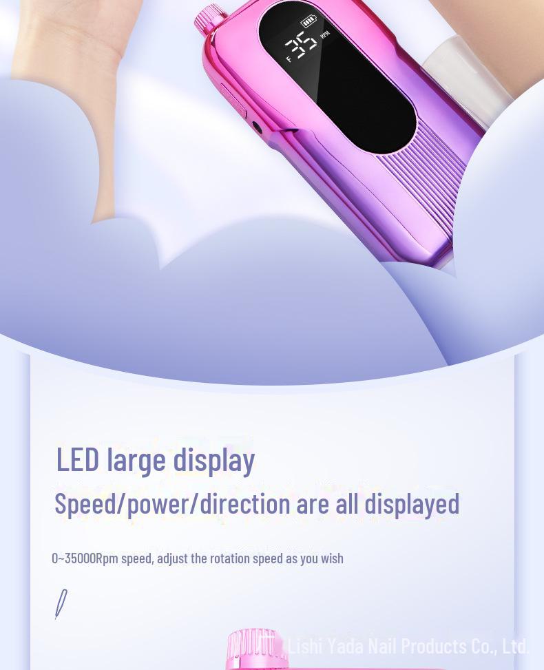 Rechargeable Portable Nail Polish Remover & Polisher 0-35,000 RPM