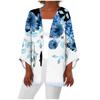 Damen-Strickjacke, lässig, modisch, Retro-Druck, leicht, mittellang