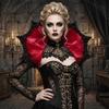 Cloth Victorian Stand Up Collar Gothic Medieval Design Queen Cosplay Cloak Renaissance Cape Halloween Costume Accessories