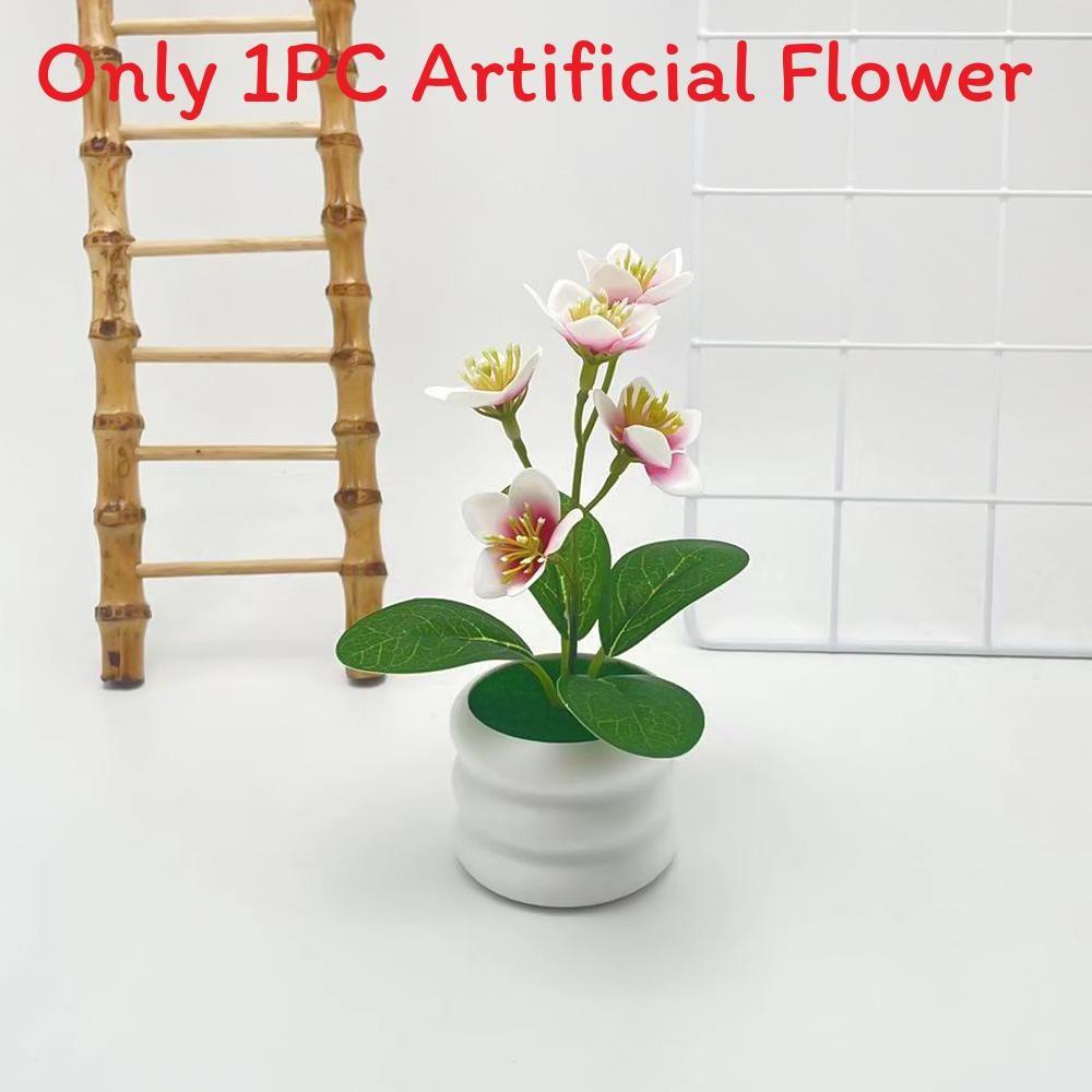 Jasmine Flower Potted Plant Artificial Decor For Home Outdoor Garden Scene