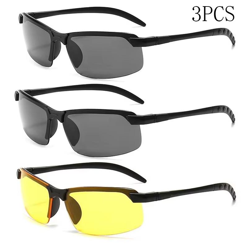 Night Vision Glasses Men Anti-Glare Driving Half Frame Sunglasses for Driver Outdoor Sport Goggles Women Day and Night Eyewear