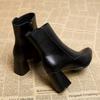Autumn Winter Fashion Thick Heel Slim Ankle Boot Women Pointed Toe Zipper Shoes Mordern Short Booties  De Mujer