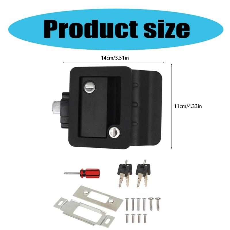 Door Lock with Paddle Deadbolt for Safety, Campers Entry Latches, Fits Most Trailers Cargo Trucks Comes with Unique Keys