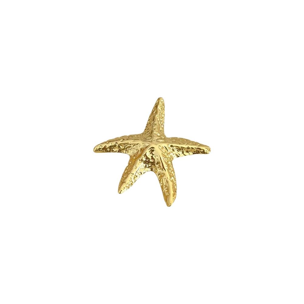 New Lobster Irregular Brooches Gold Plated Metal Geometric Brooches Glossy Finish Starfish Lapel Pins Clothes Decoration