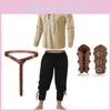 Pacchetto Abbigliamento Uomo Rinascimentale Con Maglia e Pantaloni Lunghi Per Eventi in Costume