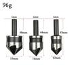 New carbon steel 90 degree round handle five blade chamfering tool three piece set deburring woodworking tool hole opener