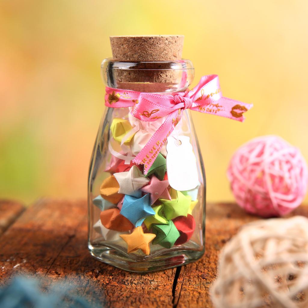 20 Sheets Glitter Origami Stars Papers Double Sided Red L24cm 23 Colors for Arts Crafts, DIY Gift Decor