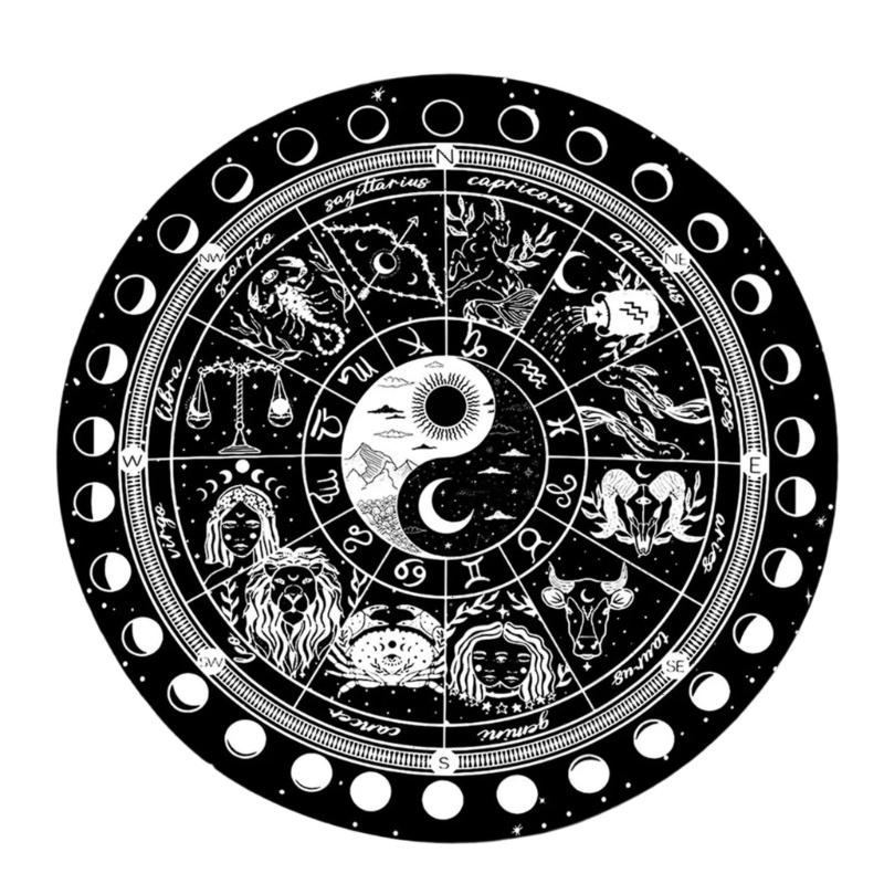 

Symbol Moonphase Astrology Pendulums Mat Mouse Pad Tarots Antiskid Rubber Mat Altars Tarots Card Pad for Party Board Game 1