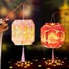 DIY Material Package Mid-Autumn Festival Lantern PVC Material Luminous Design Handmade Lantern Handheld Size Blessing Words