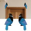 1 Pair Tropical Parrot Door Topper Wooden Blue Bird Door Frame Decoration Rustic Window Corner Wall Art for Home Bathroom Bedroom Office