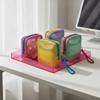 4Pcs Small Mesh Beach Pouch Clear Cosmetic Bag With Detachable Wrist Strap Travel Organizer For Sunscreen Keys Cables