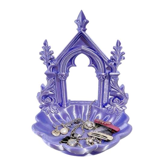 Jewelry Storage Tray with Gothic Arch Pearlescent Design Gothic Themed Jewelry Organizer