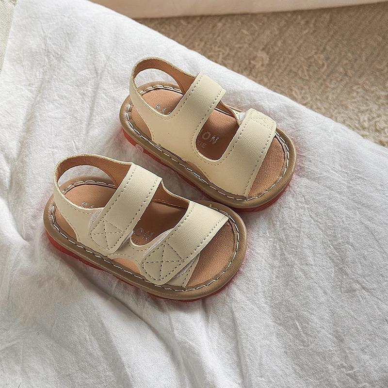 Baby Shoes 6-12 Months Girls' Squeaky Shoes Boys' Walking Shoes 1-2 Years Old Soft Sole Non-slip Beach Sandals