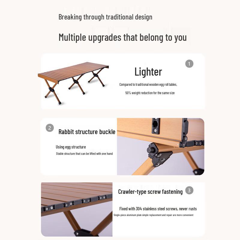 OIMG Outdoor Folding Roll-Up Camping Table