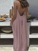 2025 European Summer Women's Bohemian Backless Spaghetti Strap Beach Dress