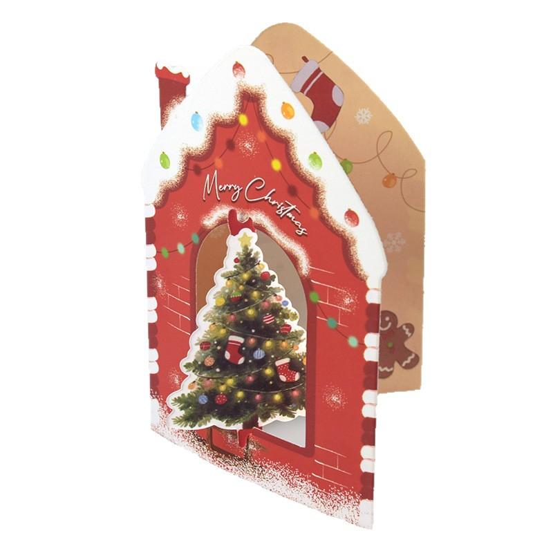 10Pcs 3D Christmas Greeting Card Creative House Shape Postcard Card Merry Christmas Decoration For Home New Year 2026 Gift Cards