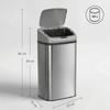 48L Stainless Steel Sensor Bin - Silver-Tone