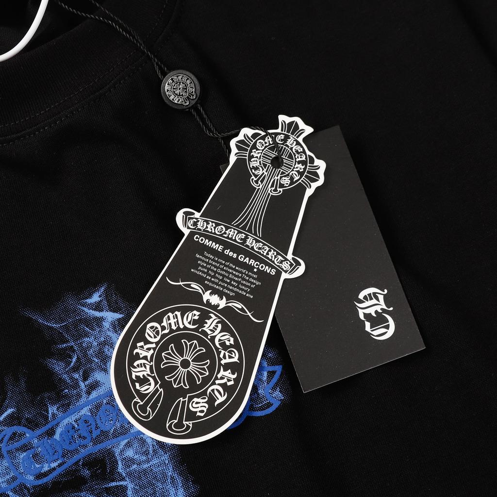 9986 CHROME HEARTS 2025 Suve Uus Kõrge Kvaliteediga Puuvillane Ümara Kaelusega Vaba Lõikega Suure Suurusega Meeste ja Naiste T-särk Paari T-särk