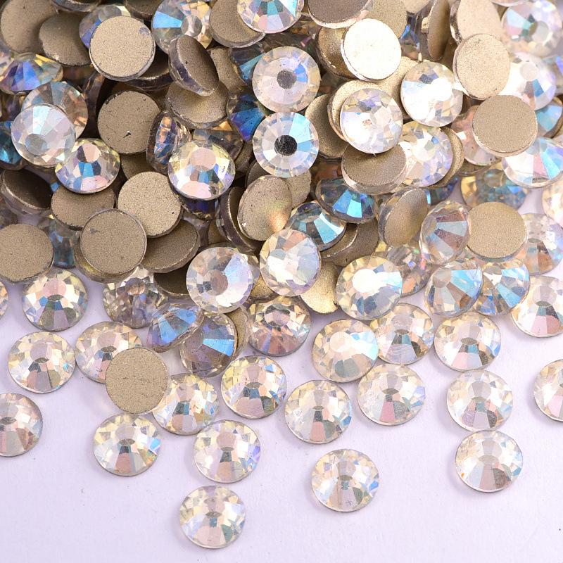 Glass Gold Bottom Flat Bottom Drill, Nail Drill Sticker Diamond Jewelry Diy Mobile Phone Case Nail Rhinestone Decorative Accessories Accessories