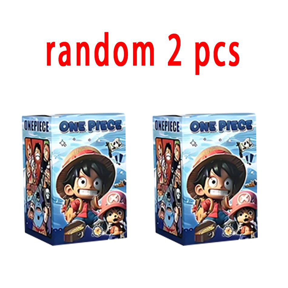 One Piece blind box 1-8pcs Anime Ship Figure Luffy Model Toy kawayi Mini Boat Pirate Ship Navy Going Merry Boat  Assembled Model
