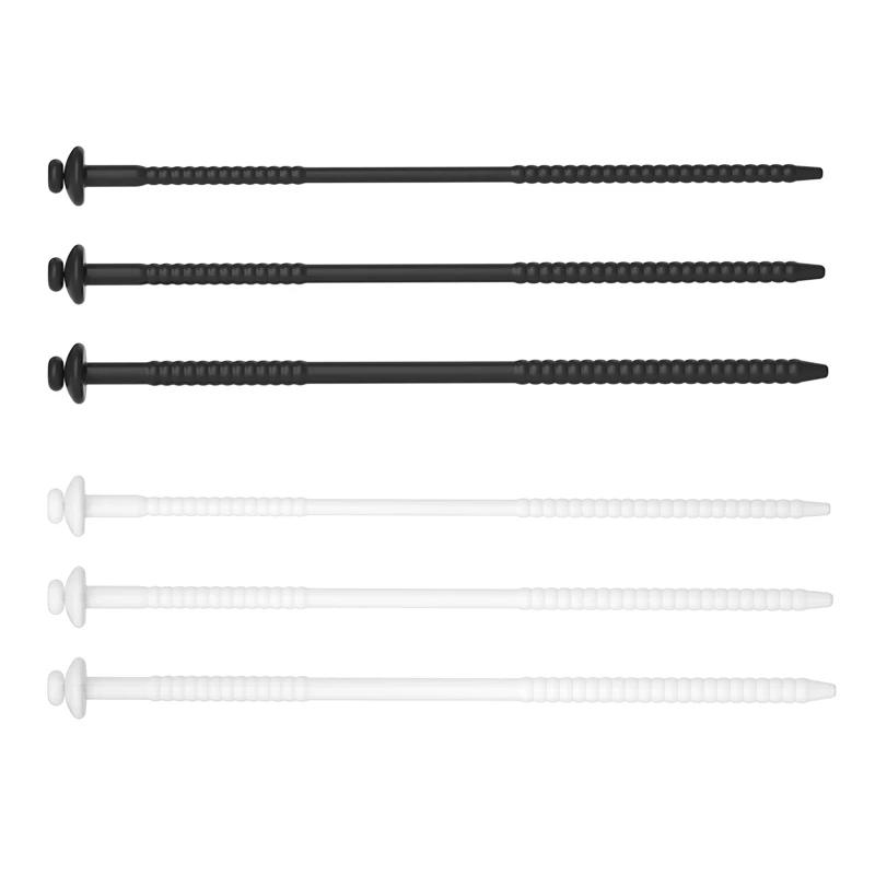 3 Velikosti Silikonová Uretrální Zvuková Tyčinka Vložka do Penisu Stimulace Dilatátor Ctnosti Katétr Dutá Penisová Zátka se Zarážkou Sexuální Hračka pro Muže